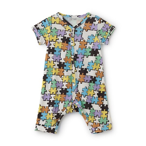 【カーバーオール/ロンパース】【オーシャン＆グラウンド】半袖ロンパス Puzzle
