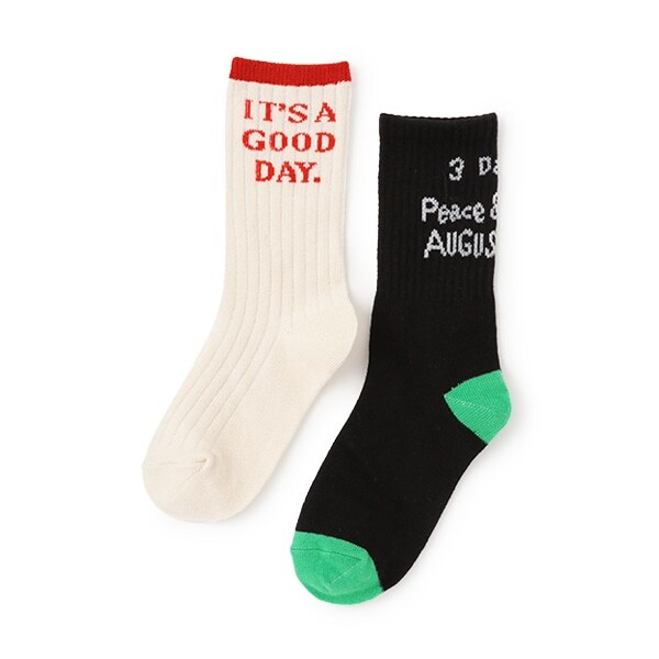 【オーシャン＆グラウンド】ロゴクルーソックス2PSET