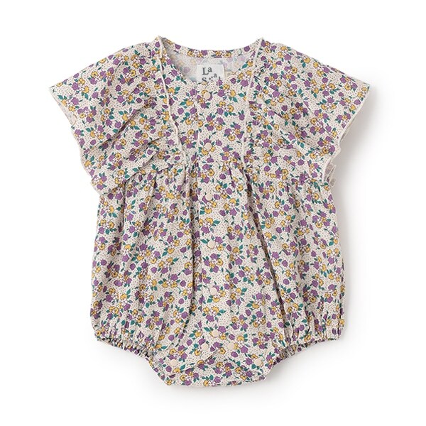 【LaStella】花柄フレアスリーブロンパス