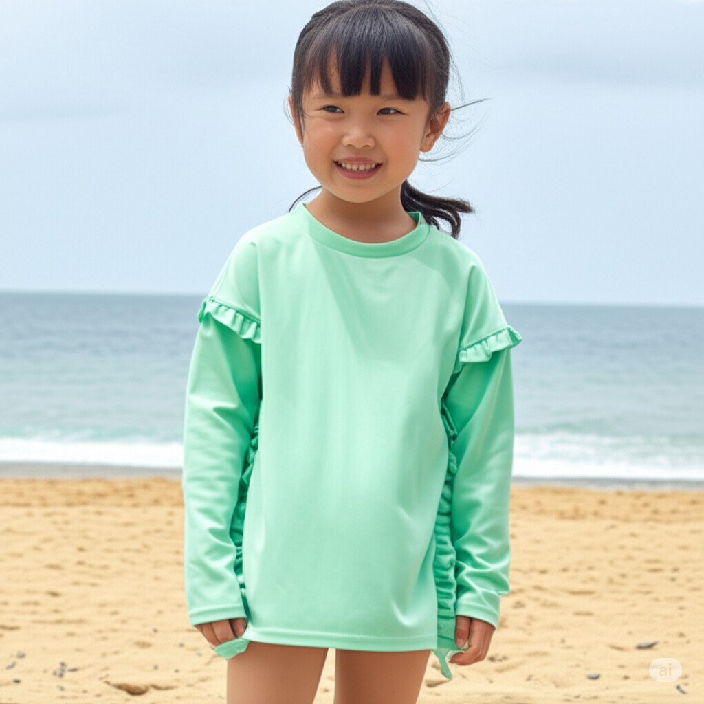 【SWIM】【オーシャン＆グラウンド】フリルラッシュガード