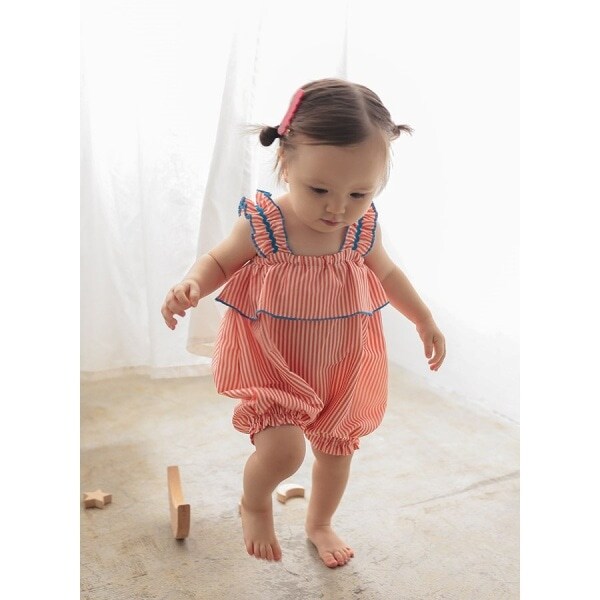 【オーシャン＆グラウンド】ソウガラフリルストラップベビーサロペット