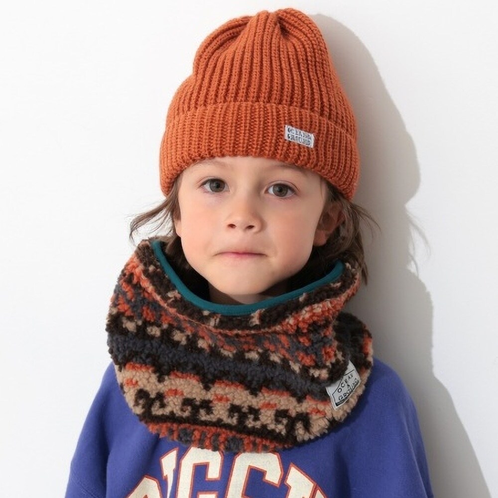 【オーシャン＆グラウンド】ジャガードボアリバーシブルネックウォーマー