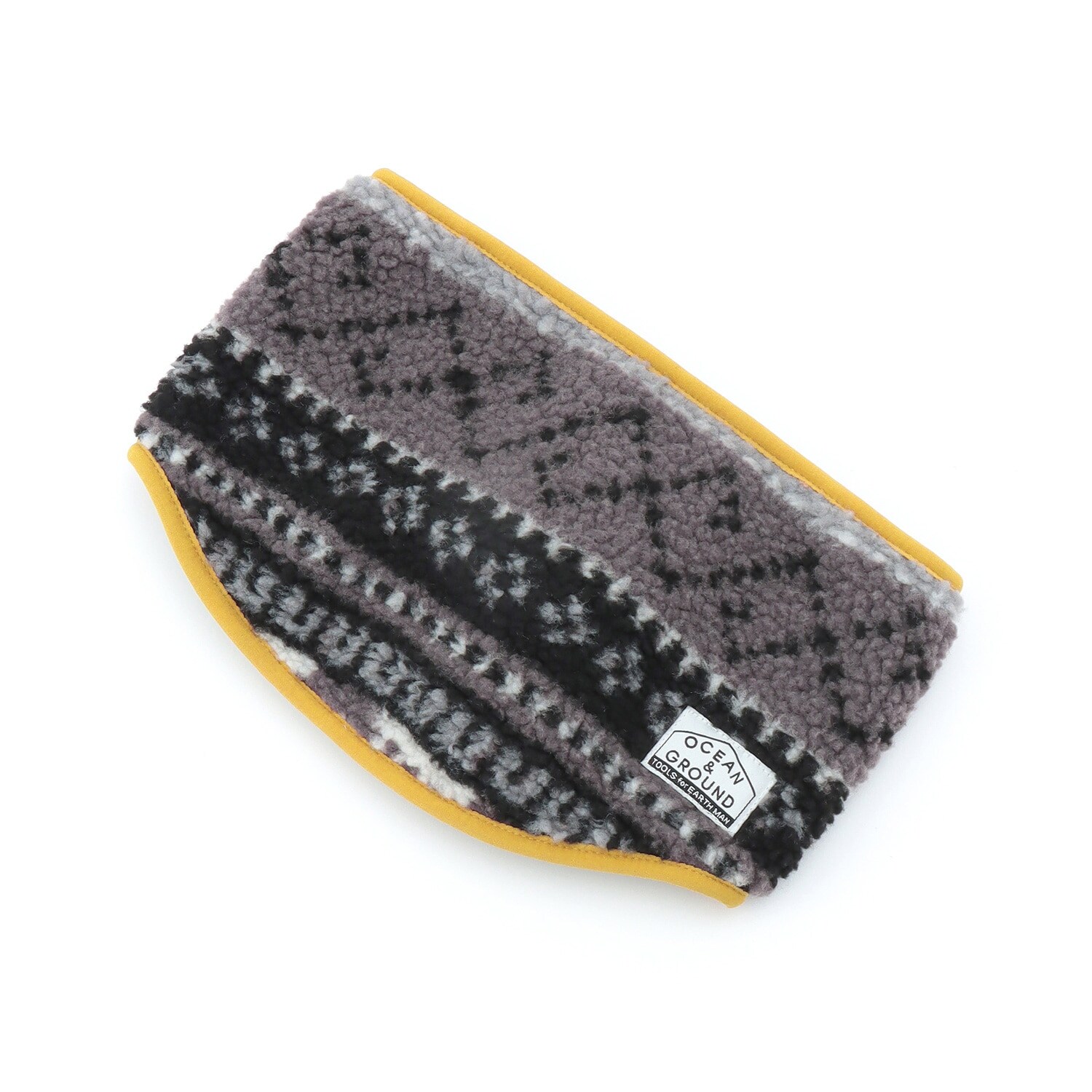 【オーシャン＆グラウンド】ジャガードボアリバーシブルネックウォーマー