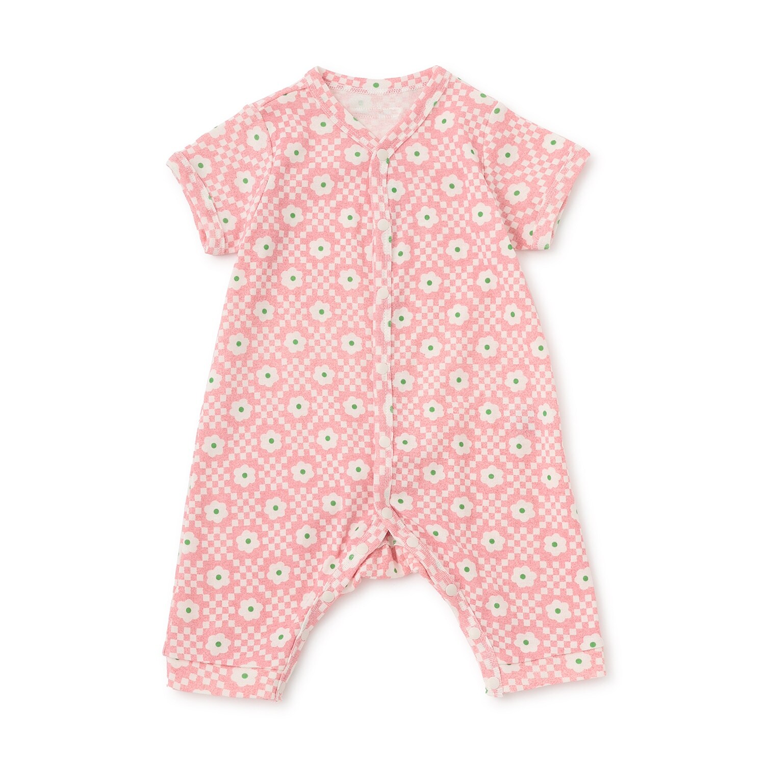 【オーシャン＆グラウンド】半袖ロンパス  Flower Tile