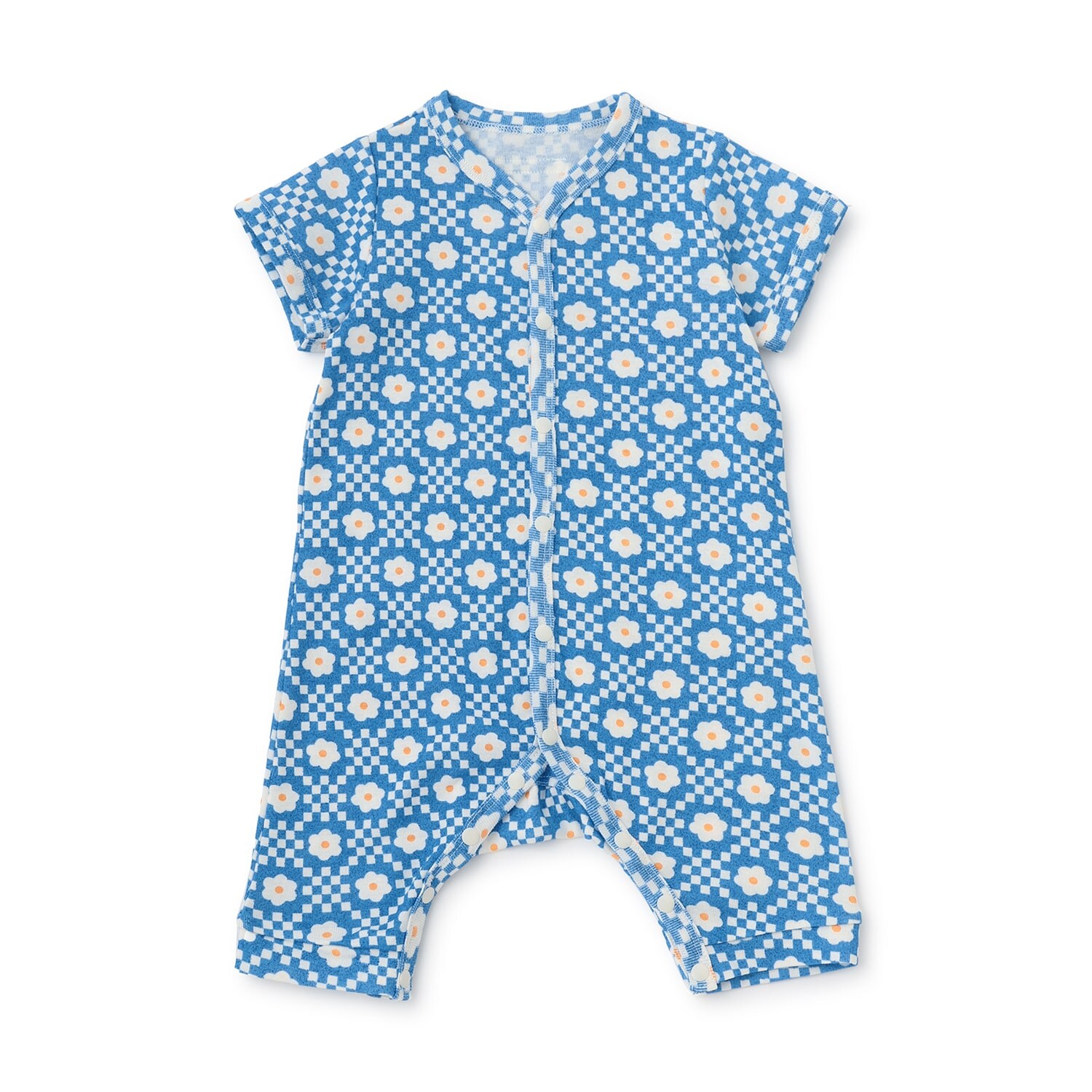 【オーシャン＆グラウンド】半袖ロンパス  Flower Tile
