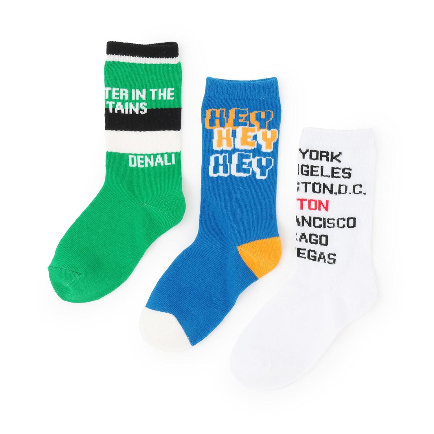 【オーシャン＆グラウンド】ロゴデザインクルーソックス3PSET