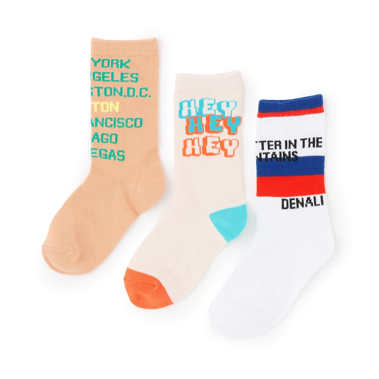 【オーシャン＆グラウンド】ロゴデザインクルーソックス3PSET