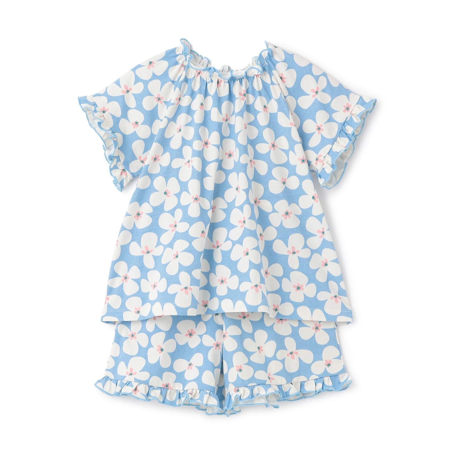 【NEBULA】GIRL'Sフリルソウガラ半袖パジャマ