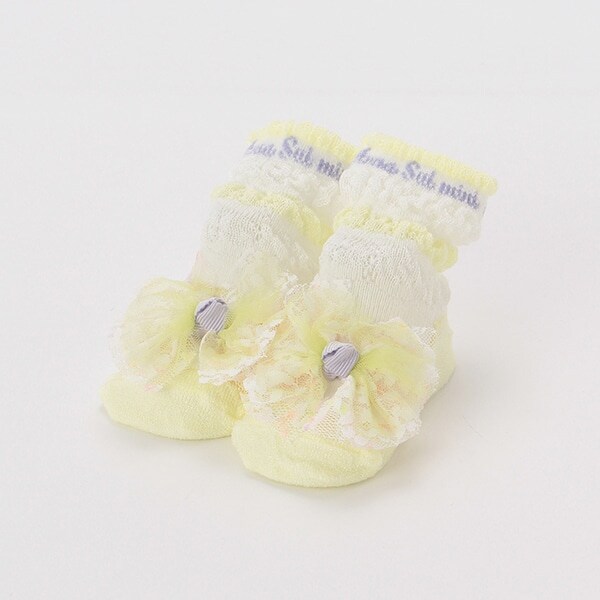 立体リボンクルー丈カップソックス