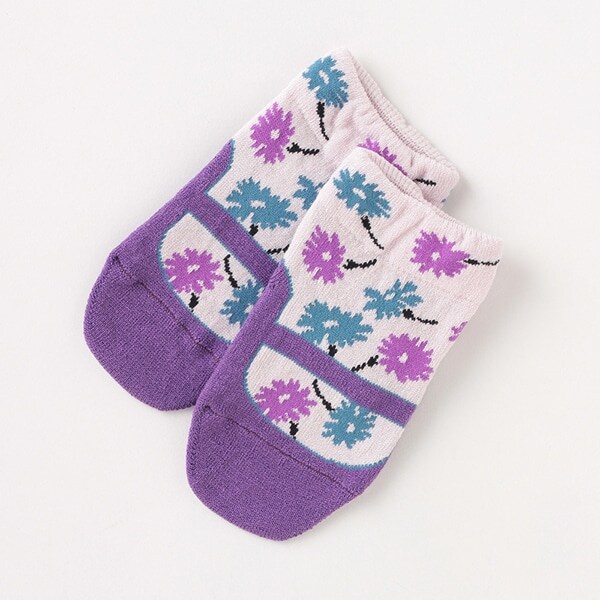 花柄フェイククルーソックス【日本製】