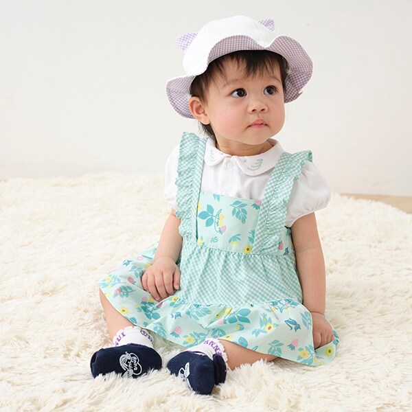 BirdGarden総柄ティアードチュニック×カバーオール