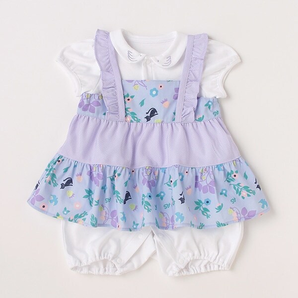 BirdGarden総柄ティアードチュニック×カバーオール