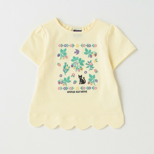 【ベビーサイズ】刺しゅう裾スカラ半袖Tシャツ