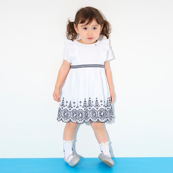 裾スカラ刺しゅうワンピース＋パンツ