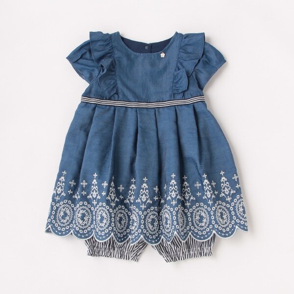 裾スカラ刺しゅうワンピース＋パンツ