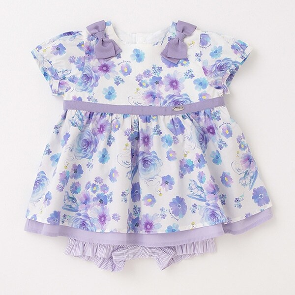 花柄チュニック+カバーパンツ