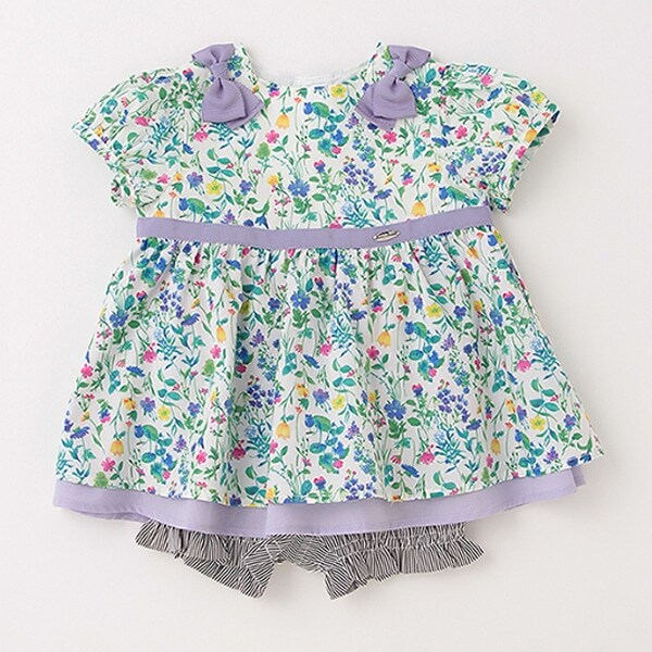 花柄チュニック+カバーパンツ