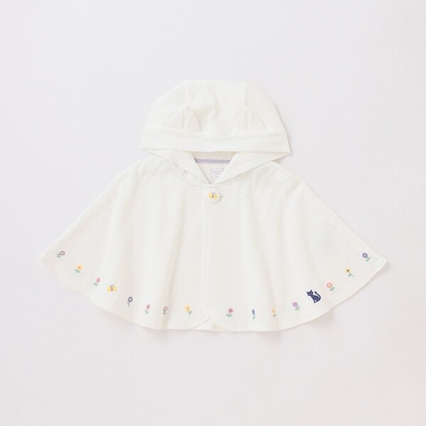 ネコ耳刺しゅうケープ【日本製】