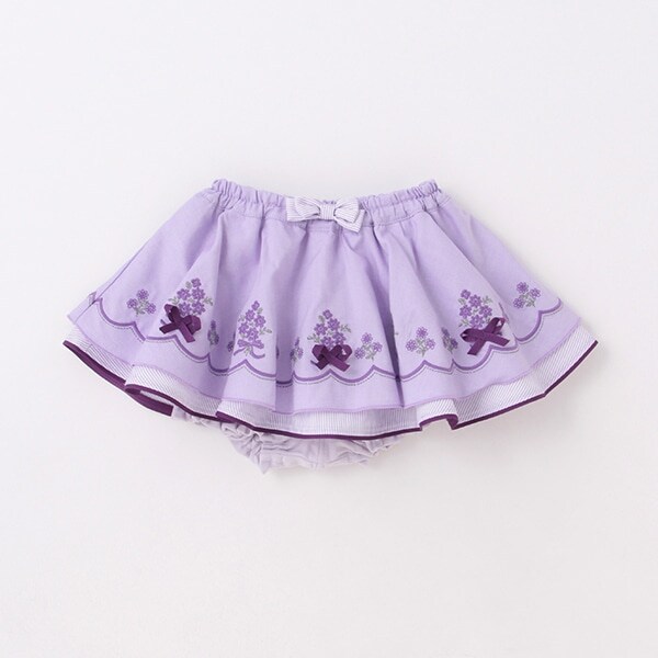 花刺しゅうスカートカバーパンツ