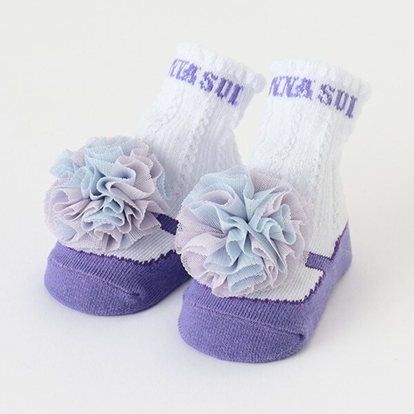 チュール梵天クルーソックス【日本製】