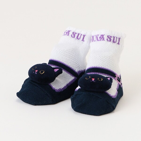 ネコマスコットつきソックス【日本製】