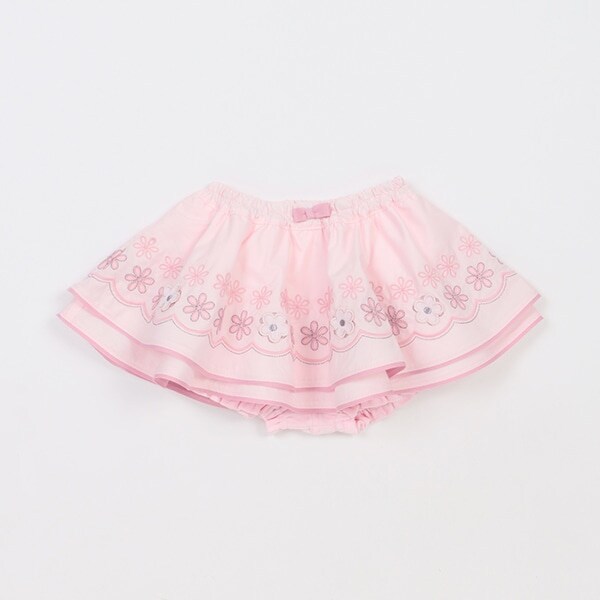 お花刺しゅうスカートつきカバーパンツ