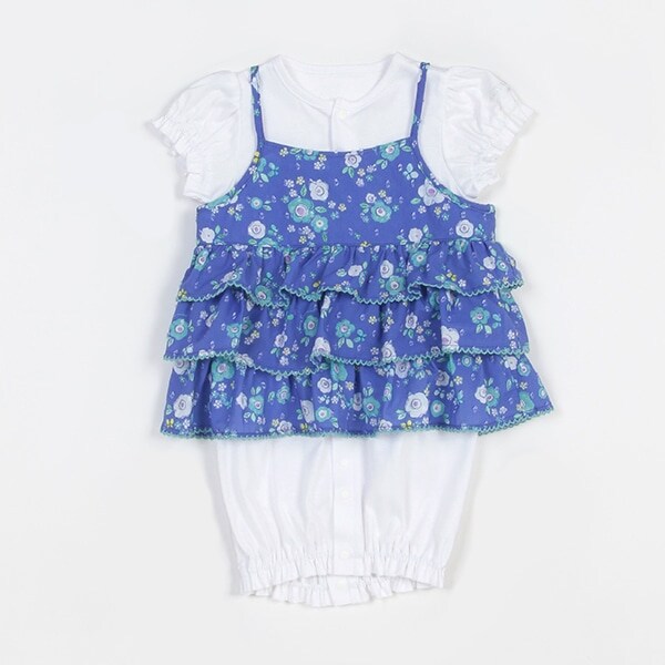 【15th Anniv.】フラワー柄チュニック+半袖2WAYオール