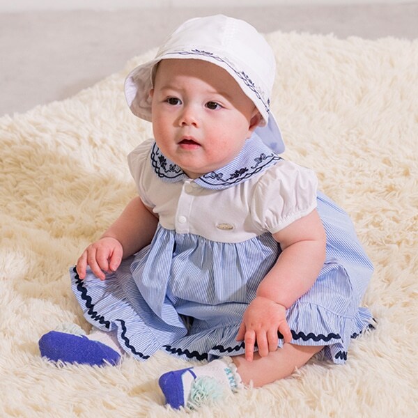 刺繍セーラーカラーロンパース