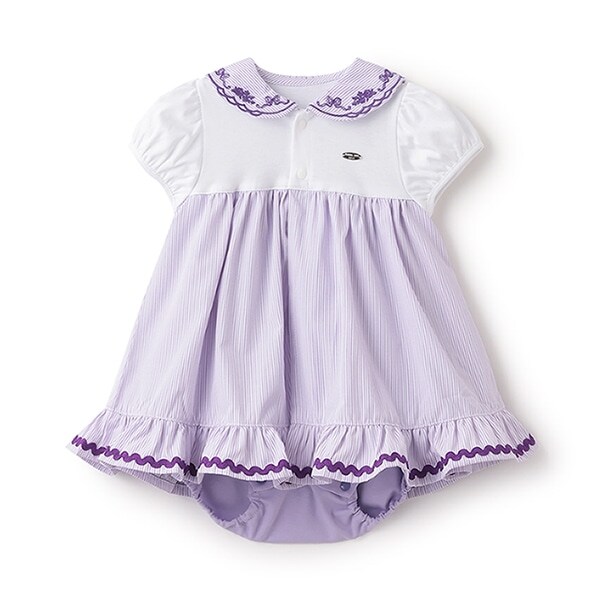 刺繍セーラーカラーロンパース