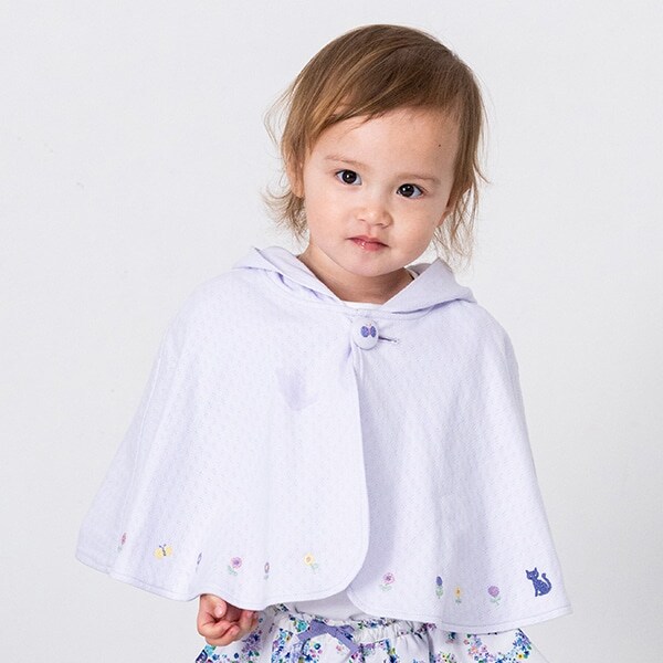 (R)ネコ耳刺繍ケープ