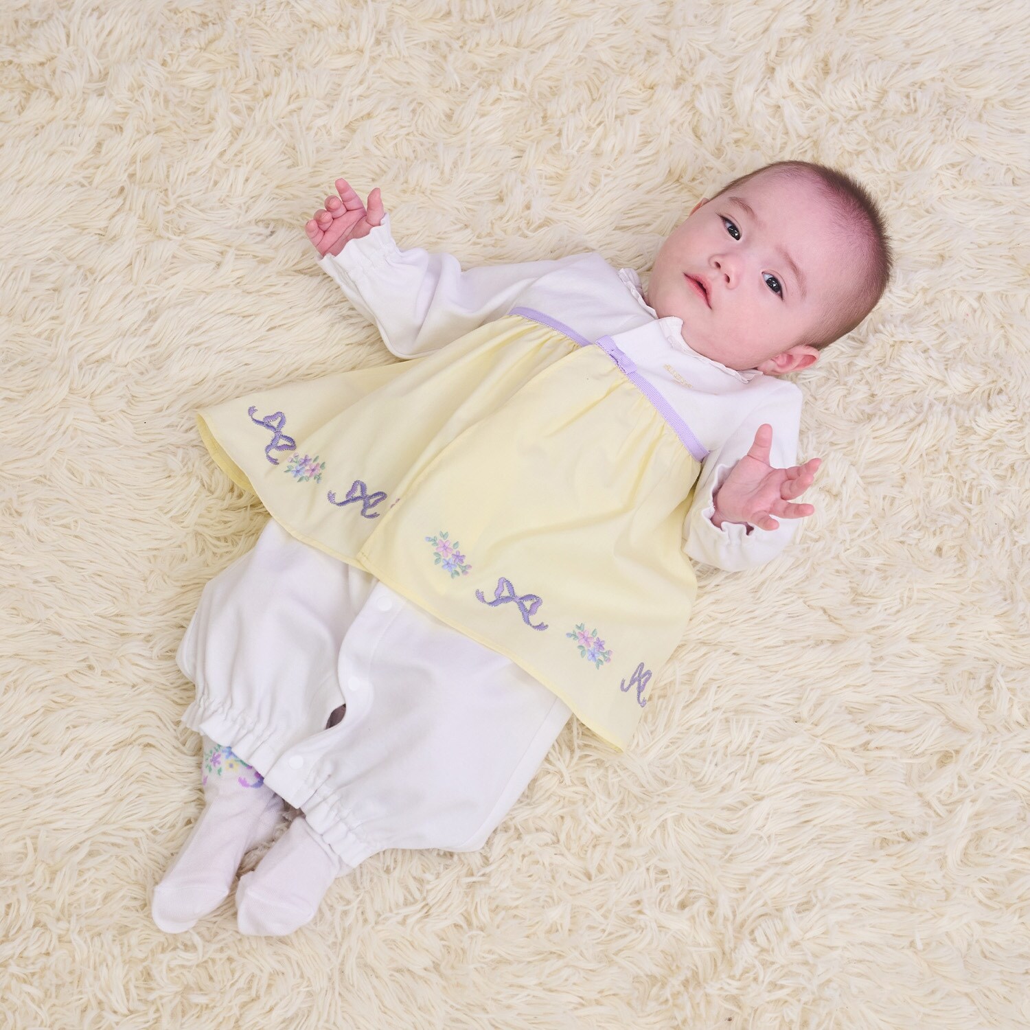 リボンお花刺しゅう2WAYオール