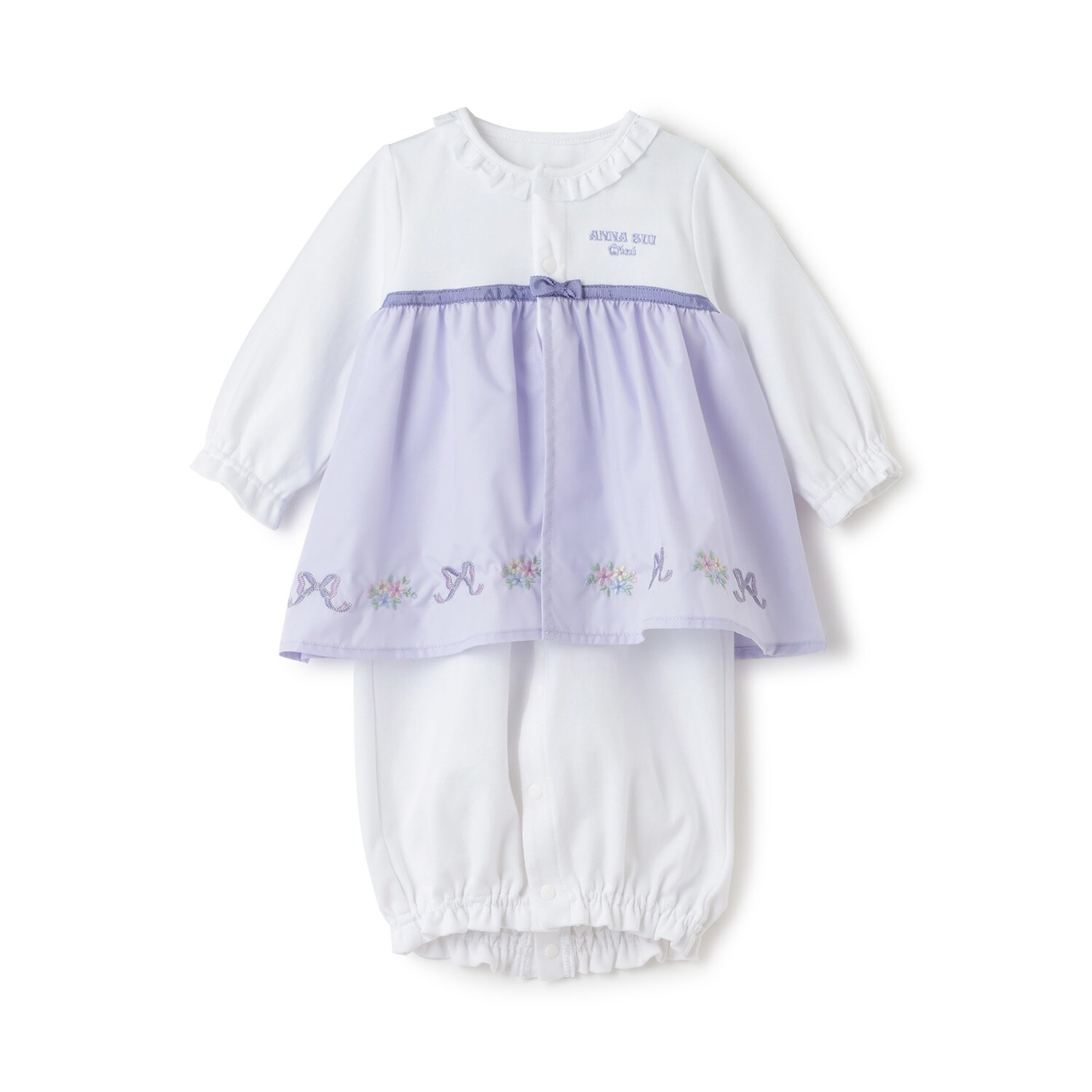 リボンお花刺しゅう2WAYオール