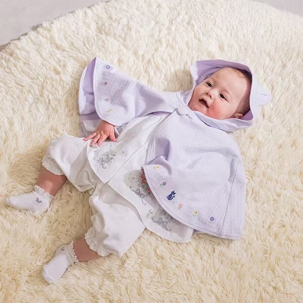 (R)ネコ耳刺繍ケープ【日本製】