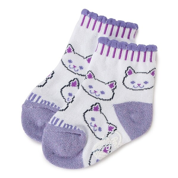 ネコ総顔クルーソックス