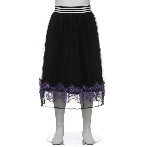 レース×チュール2枚重ねロングスカート