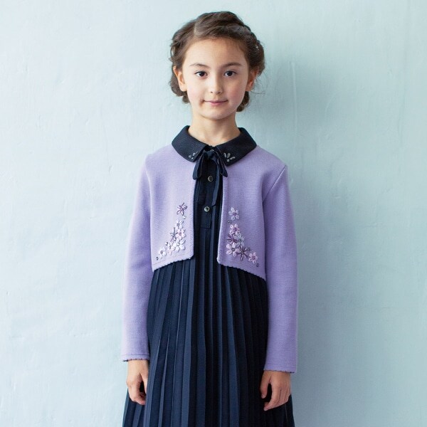 【セレモニー】刺しゅうニットジャケット