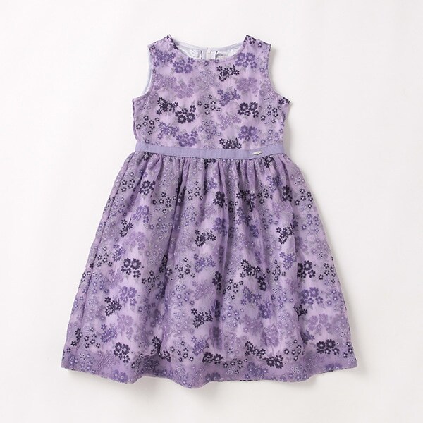 【セレモニー】花柄総刺しゅうワンピース