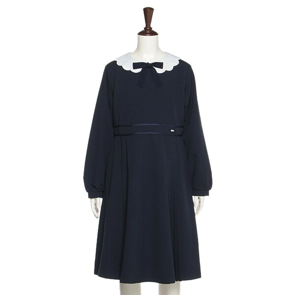 【セレモニーJr】衿スカラ長袖ワンピース