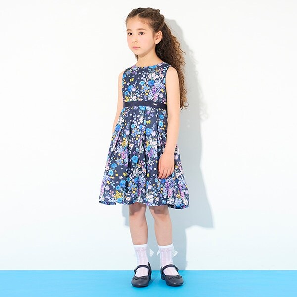 flowerGarden柄ワンピース【日本製】