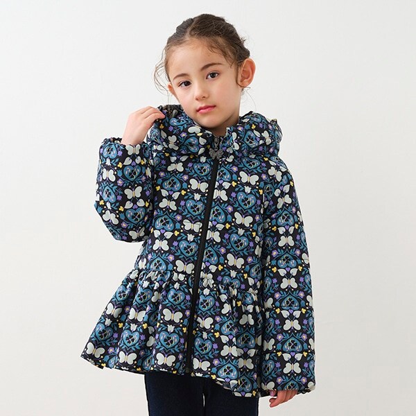 Butterfly Heart 総柄中綿コート