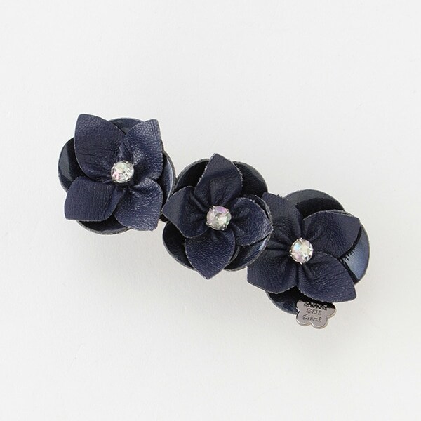 【セレモニー】合皮お花バレッタ【日本製】