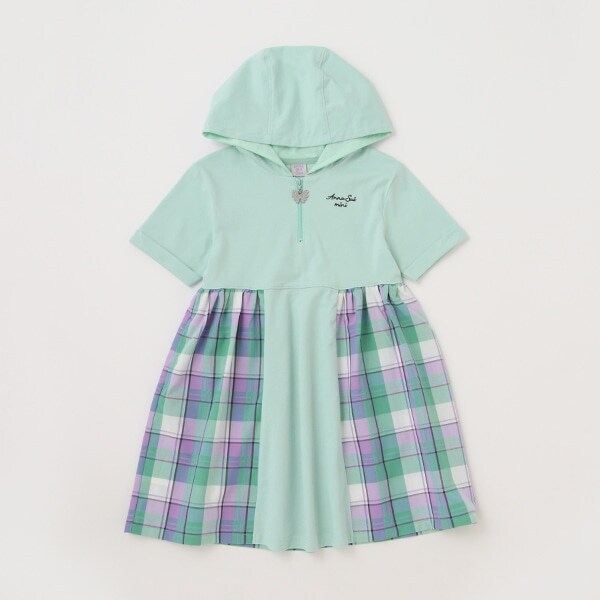 チェック切り替えワンピース