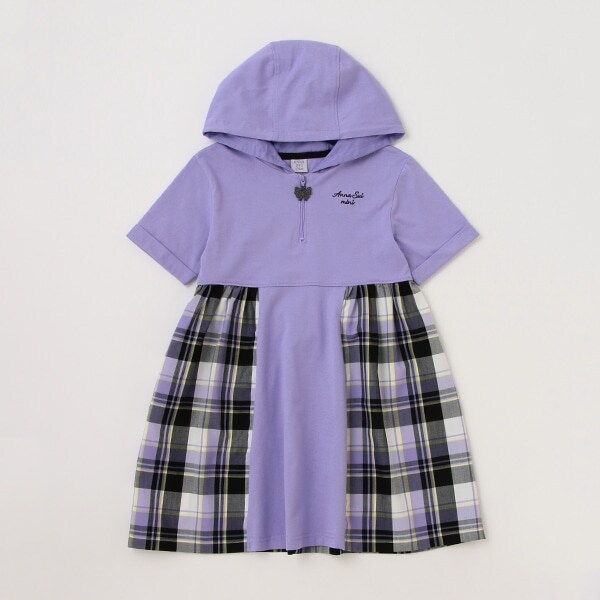 チェック切り替えワンピース