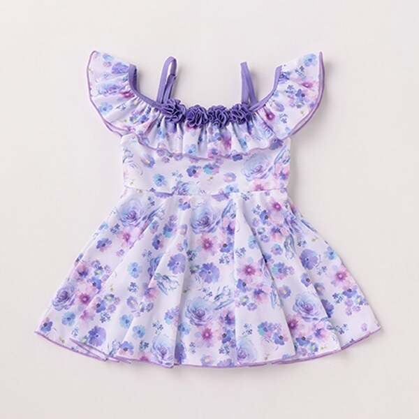 スワン花総柄ワンピース水着【SWIM】