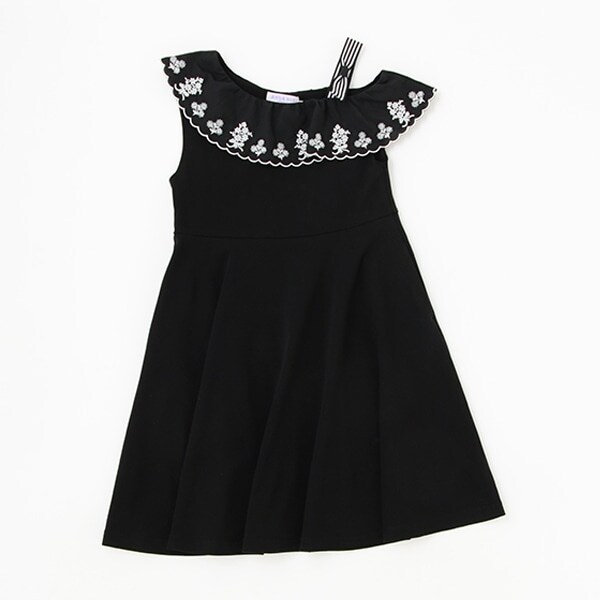 ワンショルスカラ刺しゅうワンピース