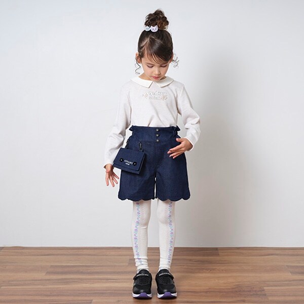 移動ポケットつきハイウエストショートパンツ