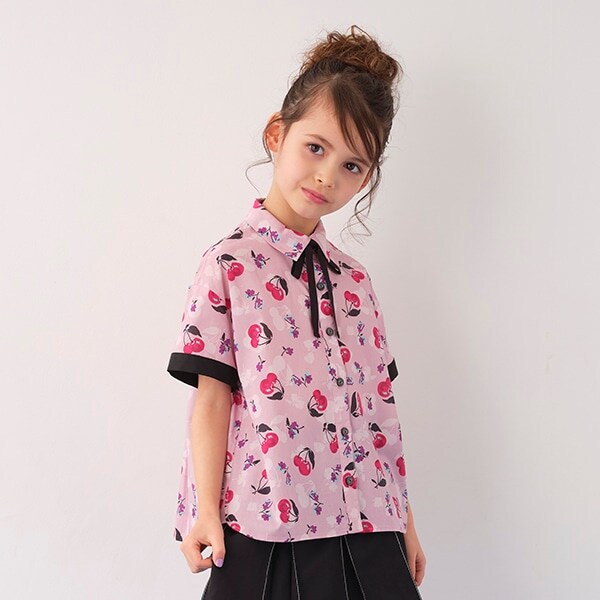 ANNA SUI  チェリー総柄半袖シャツ