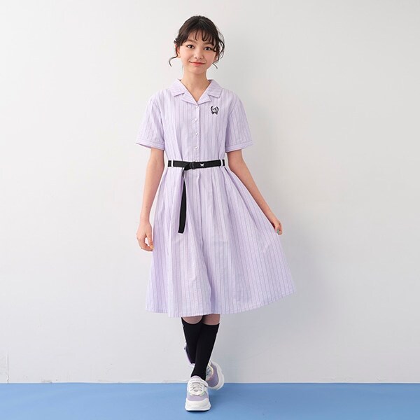 ベルトつきシャツワンピース