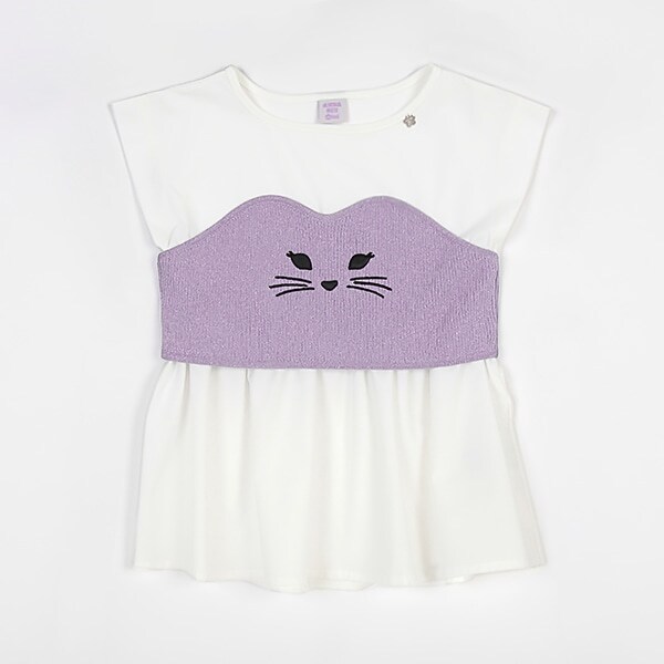 ニットネコビスチェチュニック半袖Tシャツ
