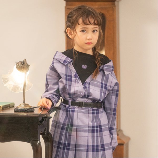 チェックレイヤードトップス